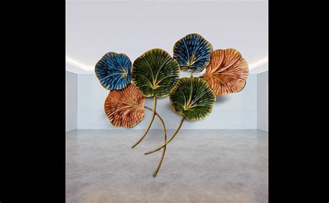 Anshika International Lotus Leaf metal Wall Art Sculpture- Decorative ...