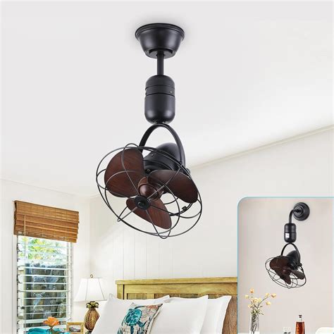 oltao Nova Caged Wall & Ceiling Mounted Fan - Black | Premium, Stylish ...