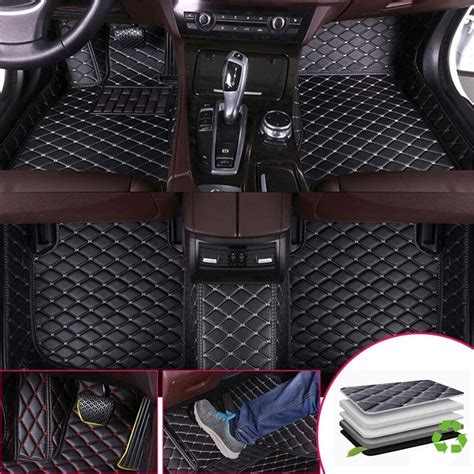 Car Floor Mats Fit for Nissan 350Z 2003-2007 PU Leather Full Set Black ...