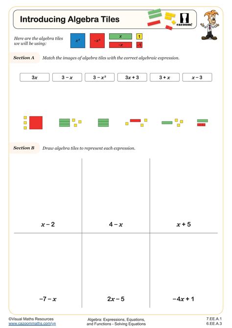 Algebra Tiles Worksheets 6th Grade