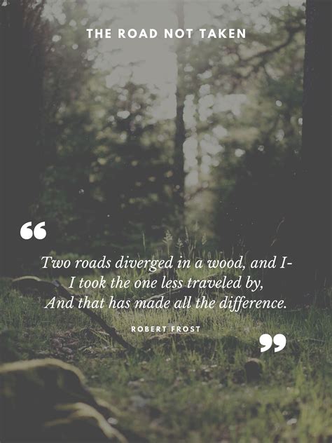 The Road Not Taken Poster by Robert Frost