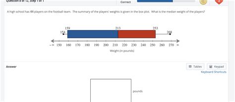 SOLVED: A high school has 44 players on the football team. The summary of the players' weights ...