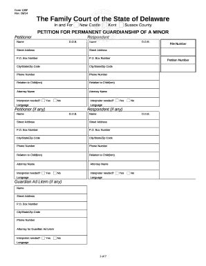PETITION FOR PERMANENT GUARDIANSHIP OF A MINOR - courts delaware Doc ...