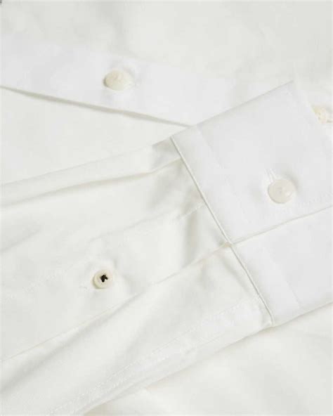 Ted Baker Shirts Sales - White Mens Ilford LS Thistle Placement Print Shirt