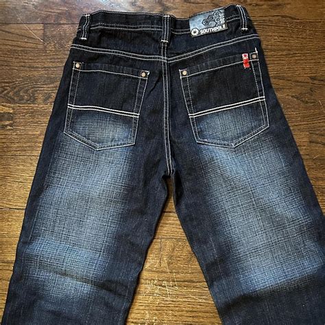 Baggy kids South Pole jeans with a dark wash, youth... - Depop