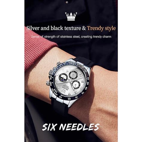 Olevs Men's Quartz Watch Sports Wristwatch Luminous Chronograph ...