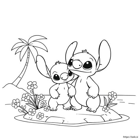 Stitch Y Su Novia Para Colorear