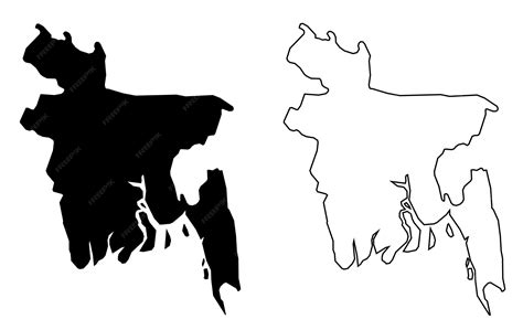 Premium Vector | Simple (only sharp corners) map of Bangladesh vector drawing. Filled and ... - map of bangladesh drawing