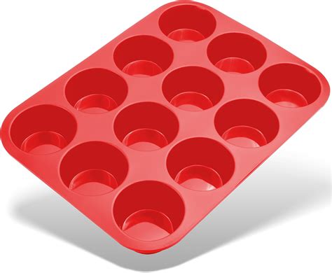 Zuvo Silicon Muffin Tray 12 Cups - Non Stick Baking Trays for Cupcakes ...