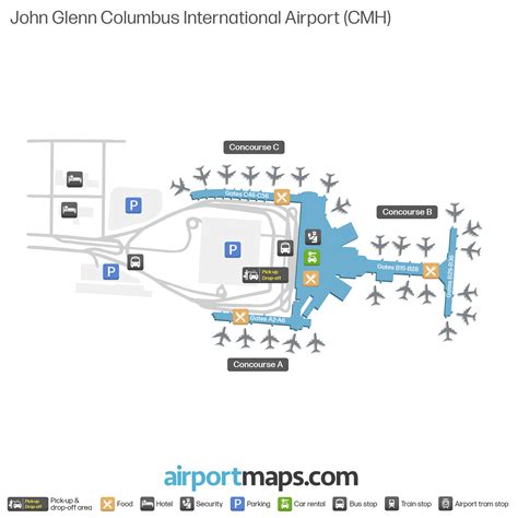 Map of Columbus International Airport (CMH) – Terminal Map ...