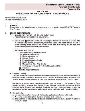 Fillable Online 534 High School Graduation Policy Fax Email Print ...