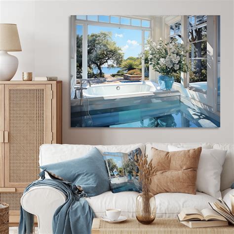 AatoeaX "Bathroom Tranquil Reflections III" Bath & Laundry Canvas Art ...