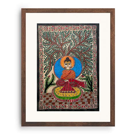 Lord buddha on mat, Madhubani Art, Madhubani Painting – Dessine Art