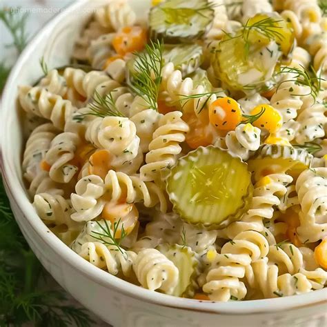 Dill Pickle Pasta Salad - Simple and Tangy - My Homemade Recipe