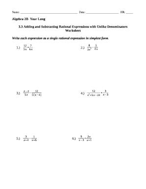 adding and subtracting rational expressions with unlike denominators ...