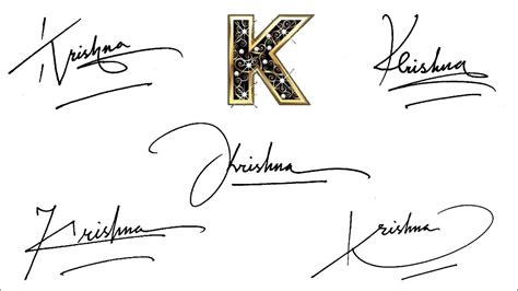 Krishna name Signature Tutorial | Idea's of Signature "K" | #signature ...