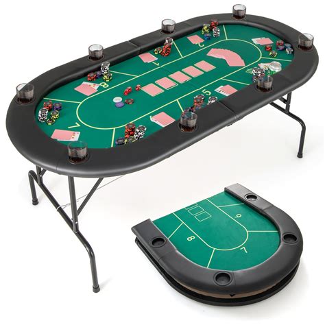 Amazon.com: Giantex 72" Poker Table Foldable, 8 Player Folding Card ...