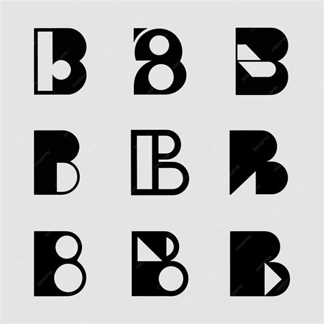 Premium Vector | Minimalist letter B shape logo pack Minimal alphabet letter B logo collection