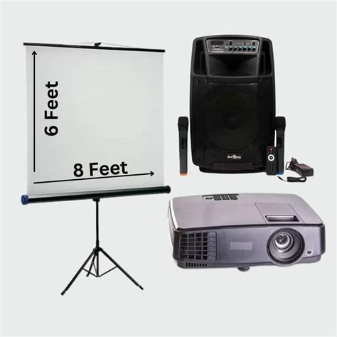 Projector With 6 By 8 Feet Screen With Audio System | Jobolo