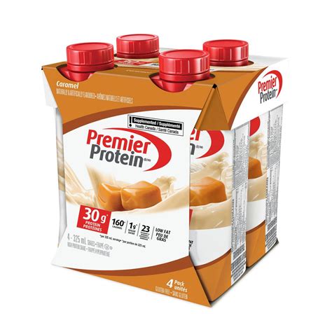 Premier Protein Caramel High Protein Shake, 4 pack, 325mL x 4 count ...