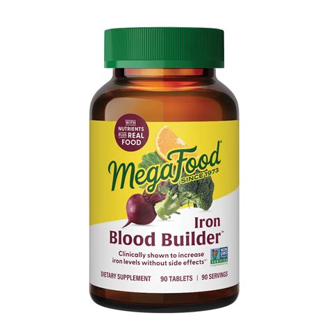 MegaFood Blood Builder - Iron Supplement with Folic Acid, Folate ...