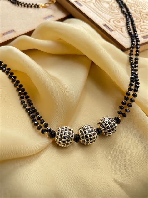 Three Black Ball Diamond Mangalsutra -Buy Latest Mangalsutra Designs ...