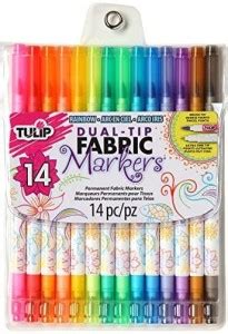 TULIP Dual Tip Fabric Markers 14 Pack - Fine Tip & Brush Tip - Dual Tip ...