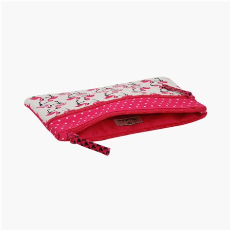 Buy PINAKEN Flamingo Blush Multicolour Two-Zip Pouch from Pinaken at ...