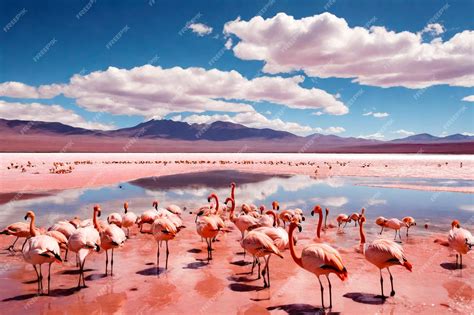 Premium Photo | Landscape photo of Laguna Colorada lake with pink chilean flamingos at Andes ...