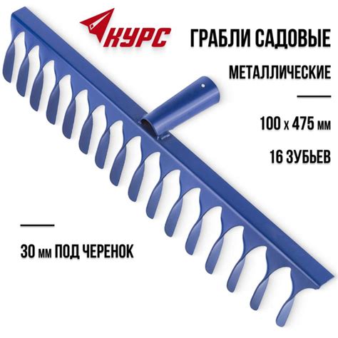 Грабли Штыревые КУРС, Сталь, 47.5 см купить по доступной цене с ...