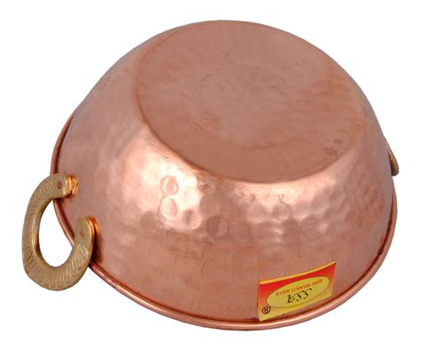 Pure Copper Kadai/Bowl/Kadhai with Serving Spoon (800 ml Each) - 7 Inc ...
