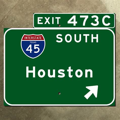 Texas Houston Interstate 45 South Exit 473C 1961 Highway Marker Road ...