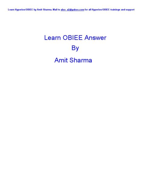 Image result for Oracle OBIEE Answers Tutorial