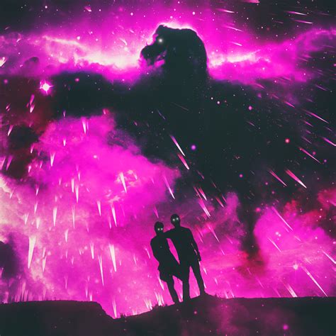 Download wallpaper 2800x2800 silhouettes, cosmos, glitter, pink hd ...