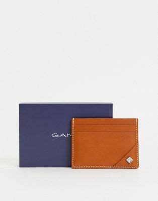 Gant - Portacarte in pelle color cuoio con logo piccolo | ASOS