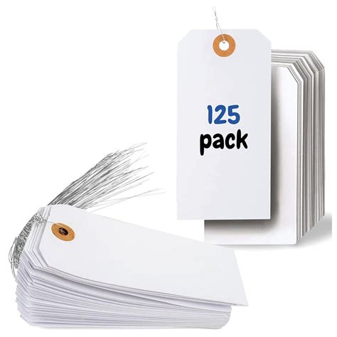 125 Pcs Hang Tags with Reinforced Eyelet and Wire, Pre-Attached Wire ...