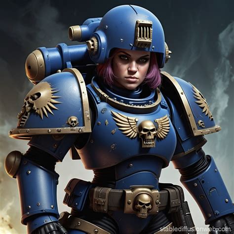female space marine 40k primarch armor with wings full body Prompts | Stable Diffusion Online
