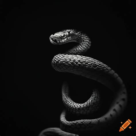 Intricate black and white image of a snake on Craiyon