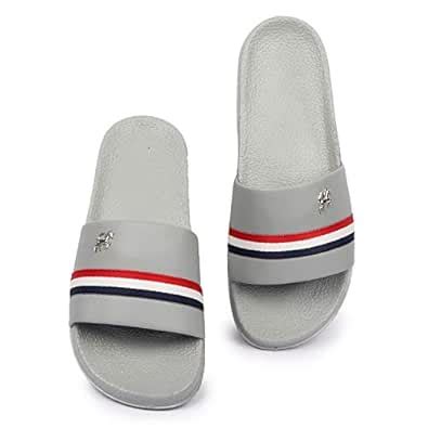 Buy Foot Print Latest Sliders Comfort Flip Flops Grey, Black, White ...