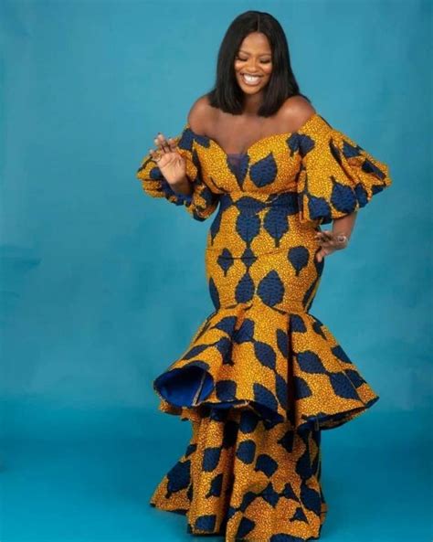 African Print off Shoulder Dress,african Long Sleeved Dress,african ...