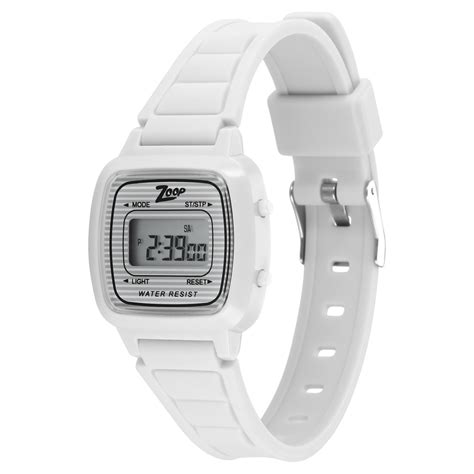 Buy Online Zoop Digital Watch with Digital Dial & White Strap for Girls ...