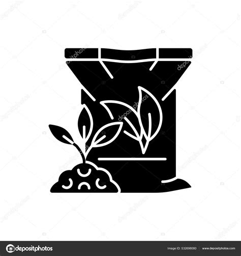 Organic Fertilizers Black Glyph Icon Natural Supplements Soil Plants Ground Stock Vector Image ...