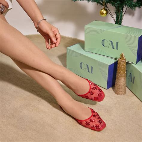 Red Embellished Ballet – The CAI Store