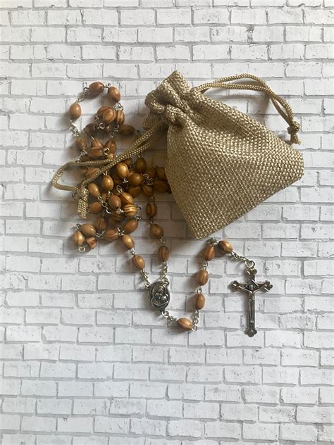Wooden Rosary Beads Holy Family Olive Wood Rosary - Etsy