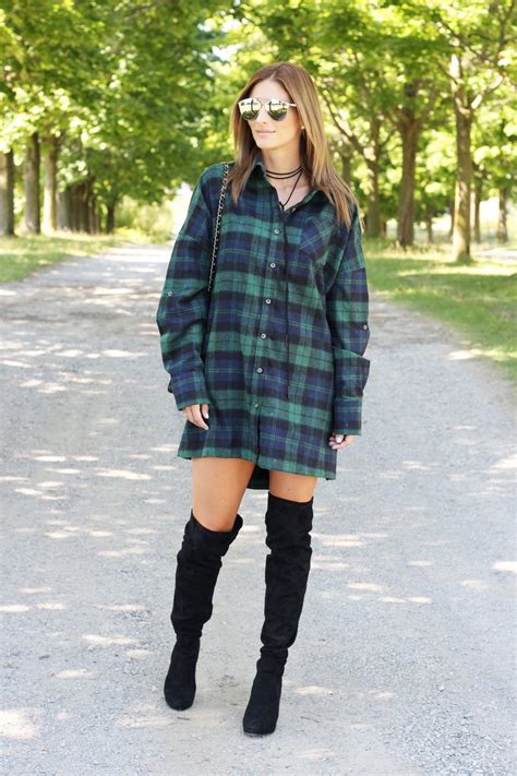Flannel Shirt Dress - sparkleshinylove