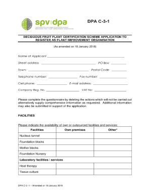Fillable Online Deciduous Fruit Plant Certification Scheme Application ...