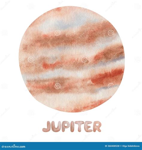 Watercolor Jupiter Planet Illustration | CartoonDealer.com #111085255