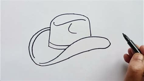 How to Draw Cowboy Hat Easy. - YouTube