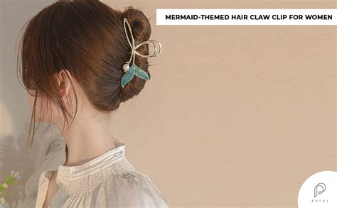 PALAY® Hair Claw Clip for Women Large Stylish Mermaid Pearl Hair Clip ...