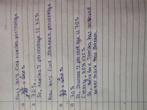 Tamika had 45 out of the 60 questions in the Maths test correct and ...